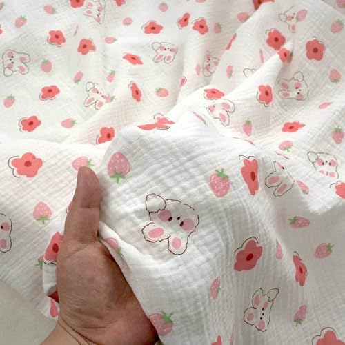 LNKUGN Baumwoll-Doppelschicht-Gaze-Stoff Meterware für Babykleidung Pyjamas DIY Nähen Anime Cartoon Bedrucktes Krepptextil Weich LNKUGN Baumwoll-Doppelschicht-Gaze-Stoff Meterware für Babykleidung Pyjamas DIY Nähen Anime Cartoon Bedrucktes Krepptextil Weich von LNKUGN