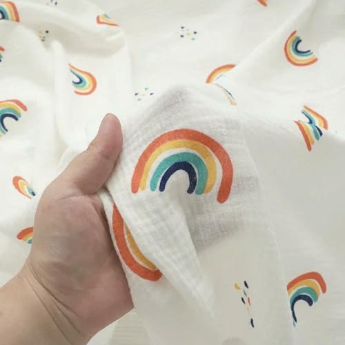 LNKUGN Baumwoll-Doppelschicht-Gaze-Stoff Meterware für Babykleidung Pyjamas DIY Nähen Anime Cartoon Bedrucktes Krepptextil Weich LNKUGN Baumwoll-Doppelschicht-Gaze-Stoff Meterware für Babykleidung Pyjamas DIY Nähen Anime Cartoon Bedrucktes Krepptextil Weich von LNKUGN
