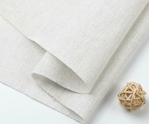 LNKUGN Baumwoll-Leinen-Stoff Greige für Stickerei Praxis Stoff Dekoration Tuch handgefertigt DIY Nähen 150x50cm/150x500cm von LNKUGN