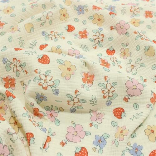 LNKUGN Bedruckter Baumwollkrepp-Seersucker-Stoff zum Selbernähen, Quilten, Babykleidung, Schlafanzüge, Bettwäsche, Bettlaken, Decken, 100 x 135 cm LNKUGN Bedruckter Baumwollkrepp-Seersucker-Stoff zum Selbernähen, Quilten, Babykleidung, Schlafanzüge, Bettwäsche, Bettlaken, Decken, 100 x 135 cm von LNKUGN