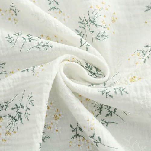 LNKUGN Doppellagiger Kreppstoff mit reinem Baumwolldruck, Herstellung von weichem Pyjama-Kleidungsdeckenstoff, DIY-Kleidungstuch, 135 x 50 cm/500 cm von LNKUGN
