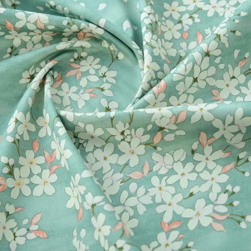 LNKUGN Leichter und dünner Stoff mit Kirschblüten-Blumendruck zum Nähen von Kleidung, DIY, handgefertigt, pro halben Meter LNKUGN Leichter und dünner Stoff mit Kirschblüten-Blumendruck zum Nähen von Kleidung, DIY, handgefertigt, pro halben Meter von LNKUGN