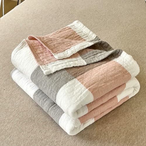 LNKUGN Minimalistische Bettwäsche, Baumwollfrottee, kühle Decke für den Sommer, dreilagiger Überwurf, kariert auf dem Sofa, maschinenwaschbare Steppdecke für das Bett LNKUGN Minimalistische Bettwäsche, Baumwollfrottee, kühle Decke für den Sommer, dreilagiger Überwurf, kariert auf dem Sofa, maschinenwaschbare Steppdecke für das Bett von LNKUGN