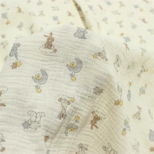 LNKUGN Reiner Baumwollkrepp-Seersucker-Stoff Meterware DIY Nähen Quilten Babykleidung Kissenbezüge Nachtwäsche Heimtextilien 100 x 135 cm LNKUGN Reiner Baumwollkrepp-Seersucker-Stoff Meterware DIY Nähen Quilten Babykleidung Kissenbezüge Nachtwäsche Heimtextilien 100 x 135 cm von LNKUGN