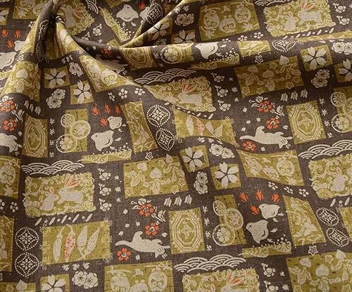 LNKUGN Retro-Baumwollstoff mit Kaninchen, Vogel und Blume, Digitaldruck, zum Nähen, Heimdekor, Stoff, Hintergrund, Stoff, Buch, Kleidung, Kissen LNKUGN Retro-Baumwollstoff mit Kaninchen, Vogel und Blume, Digitaldruck, zum Nähen, Heimdekor, Stoff, Hintergrund, Stoff, Buch, Kleidung, Kissen von LNKUGN