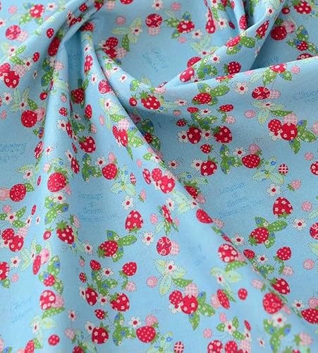 LNKUGN Rosa Erdbeer-Baumwollstoff, süße Girlande, kariert, zum Nähen von Kleidung, DIY, handgefertigt, pro halben Meter von LNKUGN