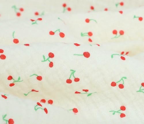 LNKUGN Stoff für Babykleidung, doppellagige Gaze, Baumwolle, Kleiner Blumenrock, Schlafanzug, Heimkleidung, Stoff pro Meter, 100 x 135 cm LNKUGN Stoff für Babykleidung, doppellagige Gaze, Baumwolle, Kleiner Blumenrock, Schlafanzug, Heimkleidung, Stoff pro Meter, 100 x 135 cm von LNKUGN