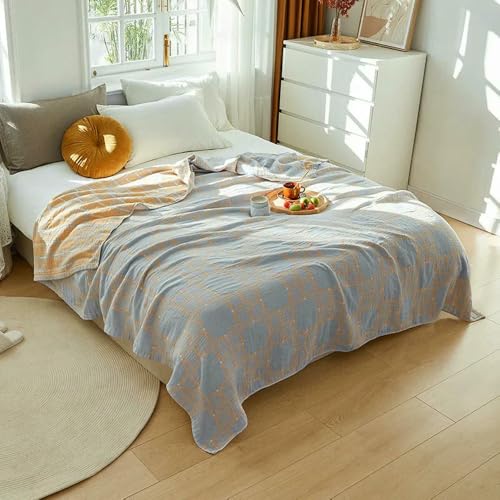 LNKUGN Überwurfdecke aus Baumwolle, für den Sommer, kühle Steppdecke, einzeln, doppelt, dünn, atmungsaktiv, Tagesdecke, Boho-Dekoration, Sofatuch, Freizeitdecke LNKUGN Überwurfdecke aus Baumwolle, für den Sommer, kühle Steppdecke, einzeln, doppelt, dünn, atmungsaktiv, Tagesdecke, Boho-Dekoration, Sofatuch, Freizeitdecke von LNKUGN