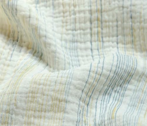 LNKUGN Weicher Doppelkrepp-Gazestoff mit Cartoon-Kirschdruck, Baumwollstoff, DIY-Nähkleidung, Baby, atmungsaktive Textur, 0,5 m/1 m/2 m von LNKUGN