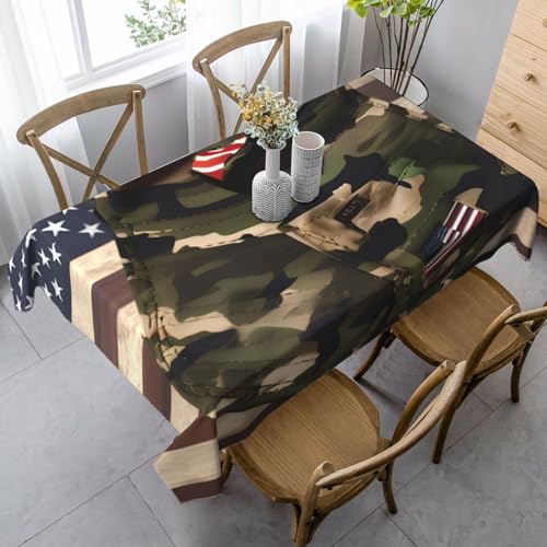 LNNIUK Rechteckige Tischdecke, Motiv: amerikanische Flaggen, für Esszimmer, Party, Bauernhaus, Picknick im Freien LNNIUK Rechteckige Tischdecke, Motiv: amerikanische Flaggen, für Esszimmer, Party, Bauernhaus, Picknick im Freien von LNNIUK