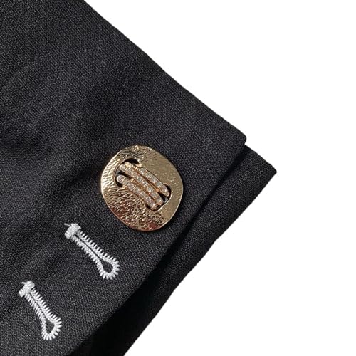 Blazer Knöpfe Suit Buttons Round Clothing Decoration Wedding Decor Accessories For Handbags Embellishments Vintage Metal Button Gold 6pcs (Color : Black Nickel, Size : 18mm) von LNNXSZ