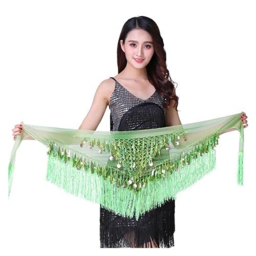 LNNXSZ Bauchtanz HüFttuch Damen Bauchtanz-Hüfttuch mit Pailletten, Netzstoff, dreieckig, Wickelrock(Color-G) von LNNXSZ
