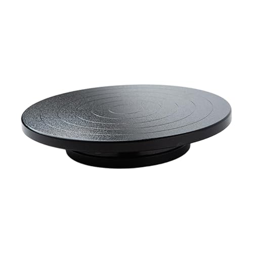 LNNXSZ Drehbare TöPferscheibe Kantenrad for Töpferei, drehbar, manuell, robuster Kuchendrehteller for Modellkeramik, Kunst, DIY-Kunsthandwerksprojekte, Basteln von Ton(Black 25cm) von LNNXSZ