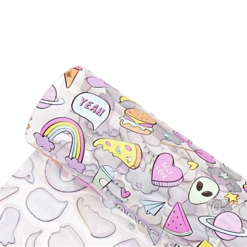 LNNXSZ PVC Gelatine Rolle 0,3 mm Jelly Kunstleder Stoffblätter PVC durchscheinendes glänzendes Vinyl for Tasche Dekor Kleidungsstück DIY Haar-Accessoires(Color-2,Half Yard 50 x120cm) von LNNXSZ