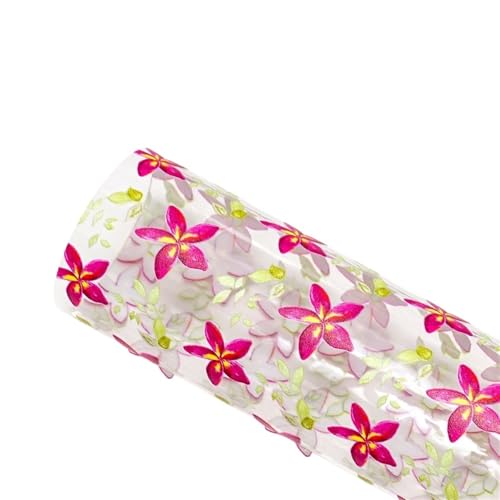 LNNXSZ PVC Gelatine Rolle Gedruckte Geleeblätter aus PVC mit Blumen, durchscheinendes, glänzendes Vinyl for Taschen, Dekoration, Kleidungsstücke, DIY, Haar-Accessoires(Color-5,Roll 20 x 120cm) von LNNXSZ