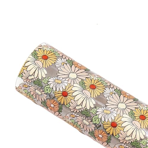 LNNXSZ PVC Gelatine Rolle Gedruckte Geleeblätter aus PVC mit Blumen, durchscheinendes, glänzendes Vinyl for Taschen, Dekoration, Kleidungsstücke, DIY, Haar-Accessoires(Color-7,Roll 20 x 120cm) von LNNXSZ