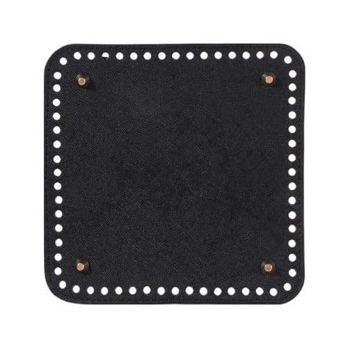 LNNXSZ Taschenboden zum Häkeln Quadratischer Boden for DIY gestrickte Tasche, PU-Leder-Taschenzubehör, handgefertigter Boden, DIY gehäkelter Taschenboden, Handtaschenteile(Black) von LNNXSZ