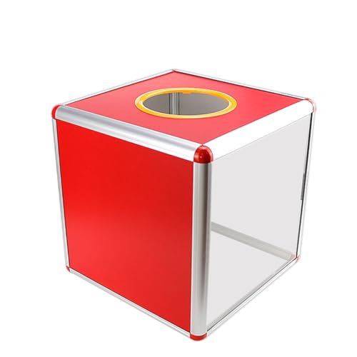 LNQ LUNIQI 1 Stück Rot Tombola Box, 25cm Acryl Lotterie Box Groß, Quadrat wahlurne Wohltätigkeitsbox Ballspielbox für Jahrestreffen, Karneval, Spiele LNQ LUNIQI 1 Stück Rot Tombola Box, 25cm Acryl Lotterie Box Groß, Quadrat wahlurne Wohltätigkeitsbox Ballspielbox für Jahrestreffen, Karneval, Spiele von LNQ LUNIQI