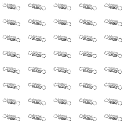 LNQ LUNIQI Doppelöffnung Kettenverschluss Silber, 40 Stück Schmuck Clever Verschluss, Fassschraube Verschlüsse Tonnenschraube für DIY Schmuck Armband Handwerk (Silber, 4 x 14 mm) LNQ LUNIQI Doppelöffnung Kettenverschluss Silber, 40 Stück Schmuck Clever Verschluss, Fassschraube Verschlüsse Tonnenschraube für DIY Schmuck Armband Handwerk (Silber, 4 x 14 mm) von LNQ LUNIQI