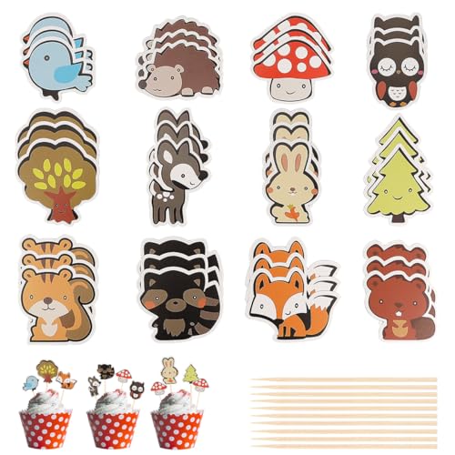 LNQ LUNIQI Tiere Muffin Deko Geburtstag, 36 Stück Waldtiere Geburtstag Deko Kuchen, Zoo Cupcake Topper Waldtiere Tortendeko für Babyparty Geburtstagsfeier LNQ LUNIQI Tiere Muffin Deko Geburtstag, 36 Stück Waldtiere Geburtstag Deko Kuchen, Zoo Cupcake Topper Waldtiere Tortendeko für Babyparty Geburtstagsfeier von LNQ LUNIQI