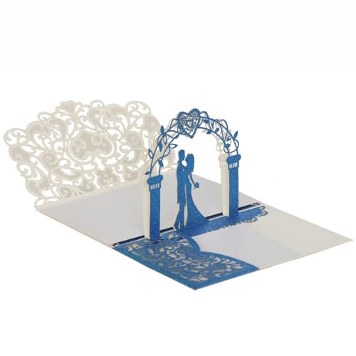 10 Sets 3D-Pop-Up-Hochzeitseinladungen, lasergeschnittene Hochzeitseinladungskarten mit Umschlag und Innenpapier for Einladungen zu Hochzeiten, Geburtstagen und Jubiläen Einladungen(C) von LNQKJXIIA