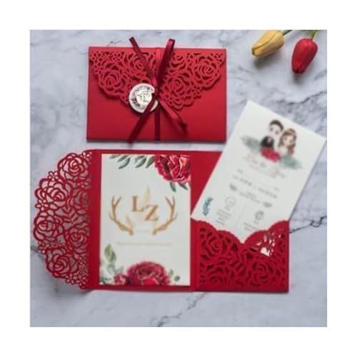 LNQKJXIIA 50 Sets Rote Rose Lasergeschnittene Hochzeitseinladung, personalisierte Hochzeitseinladungskarten Compatible with Quinceanera, Brautparty, Babyparty, Party, Abendessen Einladungen LNQKJXIIA 50 Sets Rote Rose Lasergeschnittene Hochzeitseinladung, personalisierte Hochzeitseinladungskarten Compatible with Quinceanera, Brautparty, Babyparty, Party, Abendessen Einladungen von LNQKJXIIA