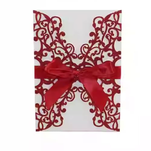 LNQKJXIIA 50 Stück Hochzeitseinladungen, Verlobungseinladungen, Glitzerpapier, lasergeschnittene Hochzeitseinladungskarten for Hochzeit, Party, Brautparty, Verlobung, Geburtstag Einladungen(B) von LNQKJXIIA
