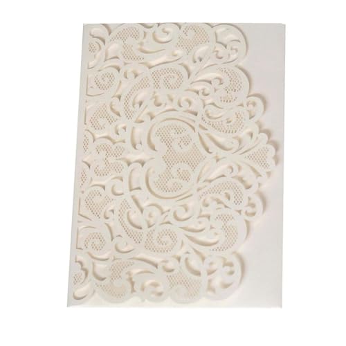 LNQKJXIIA 50er-Pack lasergeschnittene Hochzeitseinladungen, Partyeinladungen, Einladungskarten for Hochzeitsfeiern, Brautpartys, Verlobungen, Geburtstagseinladungen Einladungen(Blanc) von LNQKJXIIA