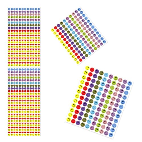 LNSYSNS 2400 Stück Smiley Aufkleber, Smiley Sticker - 10 Farben Stickers - Ideale Belohnungs- und Bewertungsaufkleber für Moderationskarten, Koffer und Handbücher LNSYSNS 2400 Stück Smiley Aufkleber, Smiley Sticker - 10 Farben Stickers - Ideale Belohnungs- und Bewertungsaufkleber für Moderationskarten, Koffer und Handbücher von LNSYSNS
