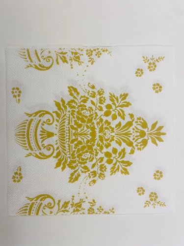 Servietten Abstrakte Weiße Blume Servietten Hochzeit Geburtstag Kindergeburtstag Cocktailservietten Geburtstagsservietten Party Napkins Disposable Weich Papierservietten Tischdeko Pack of 30(33x33cm) von LNXSESN