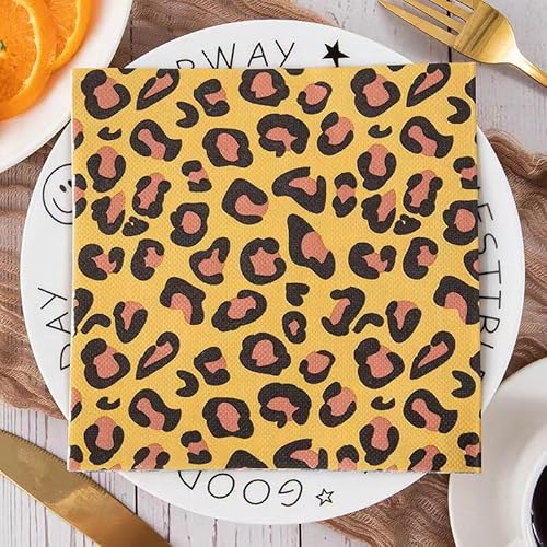 Servietten Animal Stripe Schwarz Servietten Hochzeit Geburtstag Kindergeburtstag Cocktailservietten Geburtstagsservietten Party Napkins Disposable Papierservietten TischdekoPack of 5(33x33cm) von LNXSESN