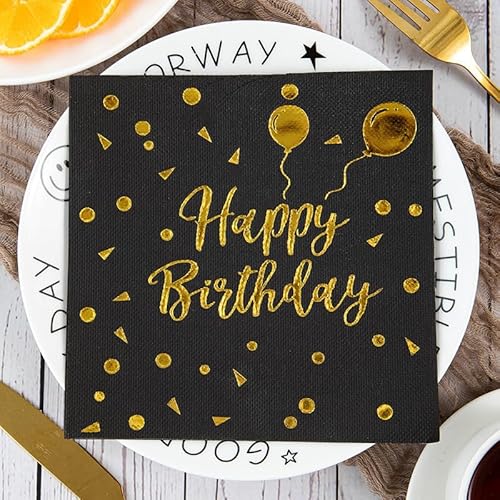 Servietten Ballon Dreieck Schwarz Servietten Hochzeit Geburtstag Kindergeburtstag Cocktailservietten Geburtstagsservietten Party Napkins Disposable Papierservietten Tischdeko Pack of 5(33x33cm) von LNXSESN