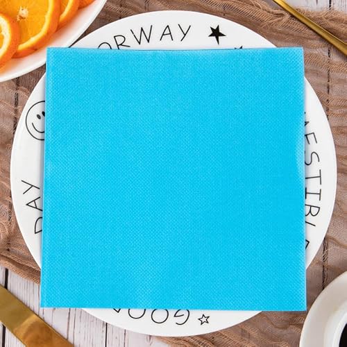 Servietten Blau Servietten Hochzeit Geburtstag Kindergeburtstag Cocktailservietten Geburtstagsservietten Party Napkins Disposable Papierservietten Tischdeko Pack of 30(33x33cm) von LNXSESN