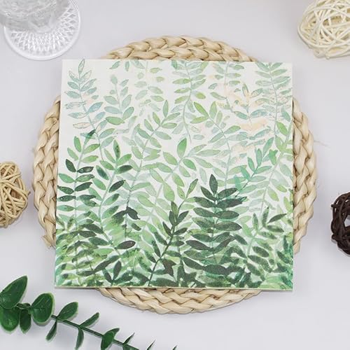 Servietten Dunkelgrüne Blätter Servietten Hochzeit Geburtstag Kindergeburtstag Cocktailservietten Geburtstagsservietten Party Napkins Disposable Weich Papierservietten Tischdeko Pack of 20(33x33cm) von LNXSESN