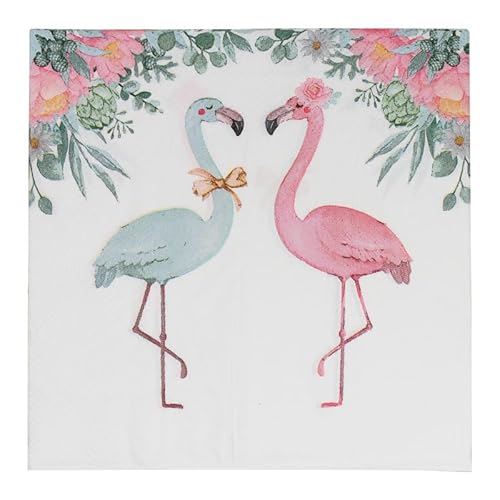 Servietten Flamingo Blau Rosa Servietten Hochzeit Geburtstag Kindergeburtstag Cocktailservietten Geburtstagsservietten Party Napkins Disposable Papierservietten Tischdeko Pack of 30(33x33cm) von LNXSESN