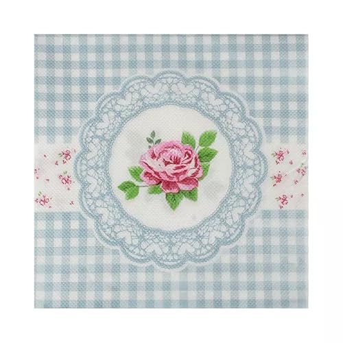 Servietten Geometrie Blauen Rose Servietten Hochzeit Geburtstag Kindergeburtstag Cocktailservietten Geburtstagsservietten Party Napkins Disposable Papierservietten TischdekoPack of 10(33x33cm) von LNXSESN