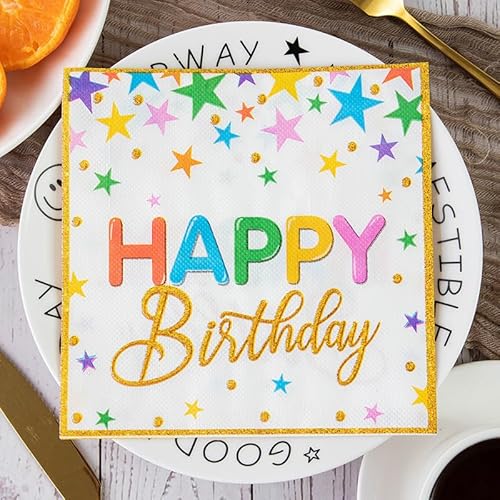 Servietten Golden Orange Grün Servietten Hochzeit Geburtstag Kindergeburtstag Cocktailservietten Geburtstagsservietten Party Napkins Disposable Papierservietten TischdekoPack of 5(33x33cm) von LNXSESN