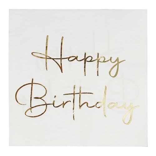 Servietten Goldene Creme Weiß Servietten Hochzeit Geburtstag Kindergeburtstag Cocktailservietten Geburtstagsservietten Party Napkins Disposable Weich Papierservietten Tischdeko Pack of 5(33x33cm) von LNXSESN