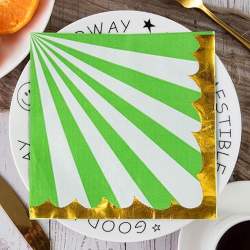 Servietten Goldenes Gras Grün Servietten Hochzeit Geburtstag Kindergeburtstag Cocktailservietten Geburtstagsservietten Party Napkins Disposable Weich Papierservietten Tischdeko Pack of 10(33x33cm) von LNXSESN
