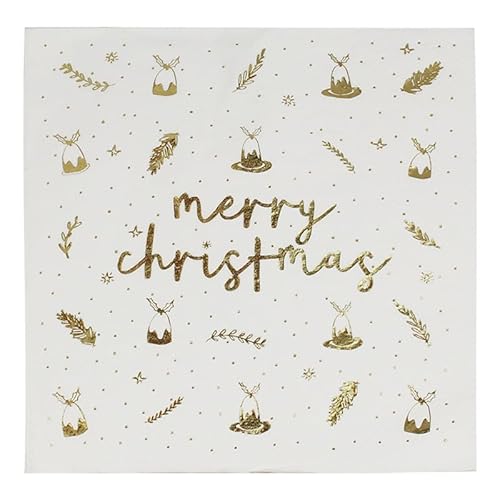 Servietten Goldenes Weihnachtsblatt Servietten Hochzeit Geburtstag Kindergeburtstag Cocktailservietten Geburtstagsservietten Party Napkins Disposable Papierservietten Tischdeko Pack of 5(33x33cm) von LNXSESN