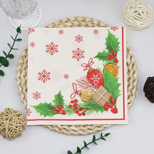 Servietten Gras Grün Rot Servietten Hochzeit Geburtstag Kindergeburtstag Cocktailservietten Geburtstagsservietten Party Napkins Disposable Papierservietten Tischdeko Pack of 30(33x33cm) von LNXSESN