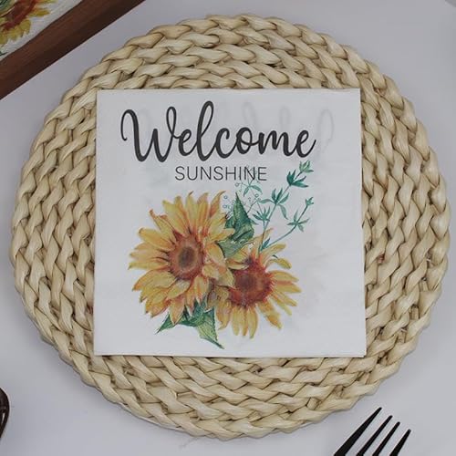 Servietten Grün Gelb Schwarz Servietten Hochzeit Geburtstag Kindergeburtstag Cocktailservietten Geburtstagsservietten Party Napkins Disposable Papierservietten Tischdeko Pack of 10(33x33cm) von LNXSESN