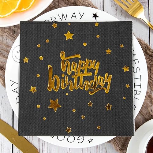 Servietten Kids Star Gold Servietten Hochzeit Geburtstag Kindergeburtstag Cocktailservietten Geburtstagsservietten Party Napkins Disposable Papierservietten Tischdeko Pack of 30(33x33cm) von LNXSESN