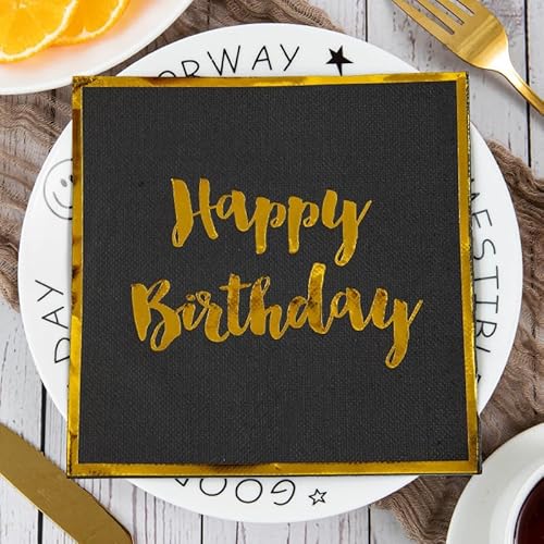 Servietten Light Luxury Black Servietten Hochzeit Geburtstag Kindergeburtstag Cocktailservietten Geburtstagsservietten Party Napkins Disposable Papierservietten TischdekoPack of 30(33x33cm) von LNXSESN