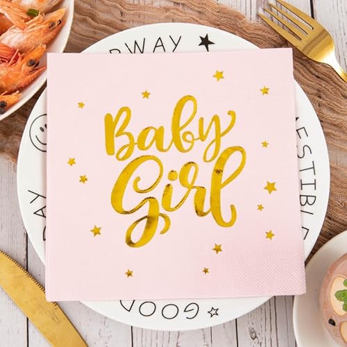 Servietten Mädchen Pink Star Servietten Hochzeit Geburtstag Kindergeburtstag Cocktailservietten Geburtstagsservietten Party Napkins Disposable Papierservietten Tischdeko Pack of 15(33x33cm) von LNXSESN
