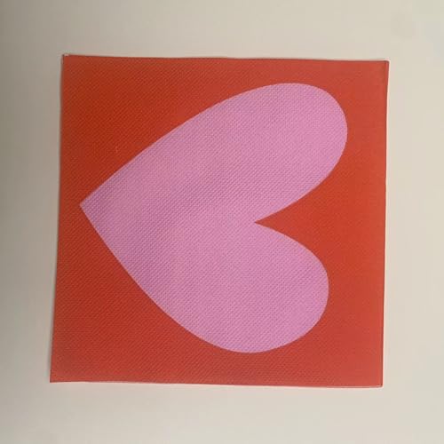Servietten Pink Heart Print Servietten Hochzeit Geburtstag Kindergeburtstag Cocktailservietten Geburtstagsservietten Party Napkins Disposable Weich Papierservietten Tischdeko Pack of 5(33x33cm) von LNXSESN
