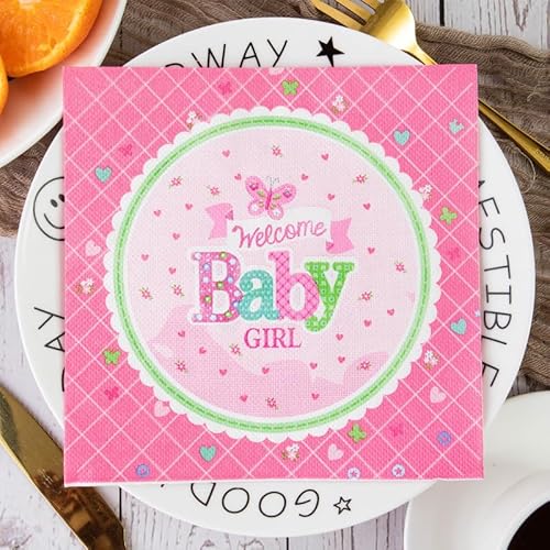 Servietten Rosa Grün Weiß Servietten Hochzeit Geburtstag Kindergeburtstag Cocktailservietten Geburtstagsservietten Party Napkins Disposable Weich Papierservietten Tischdeko Pack of 10(33x33cm) von LNXSESN