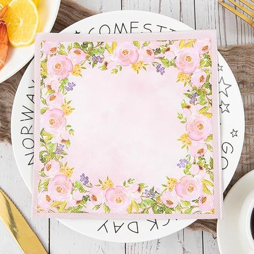 Servietten Rosa Zitronengelb Servietten Hochzeit Geburtstag Kindergeburtstag Cocktailservietten Geburtstagsservietten Party Napkins Disposable Papierservietten TischdekoPack of 30(33x33cm) von LNXSESN