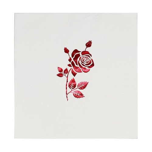 Servietten Rose Blatt Rot Servietten Hochzeit Geburtstag Kindergeburtstag Cocktailservietten Geburtstagsservietten Party Napkins Disposable Papierservietten Tischdeko Pack of 5(33x33cm) von LNXSESN