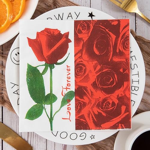 Servietten Rose Green Graffiti Servietten Hochzeit Geburtstag Kindergeburtstag Cocktailservietten Geburtstagsservietten Party Napkins Disposable Papierservietten Tischdeko Pack of 10(33x33cm) von LNXSESN